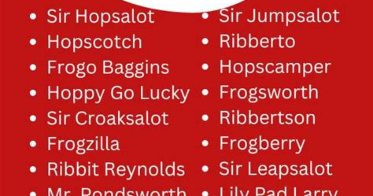 Hilarious Handle Hoppers: Funny Names for Frogs