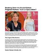 Is Nicole Kidman Pregnant? the Surprising Truth Revealed