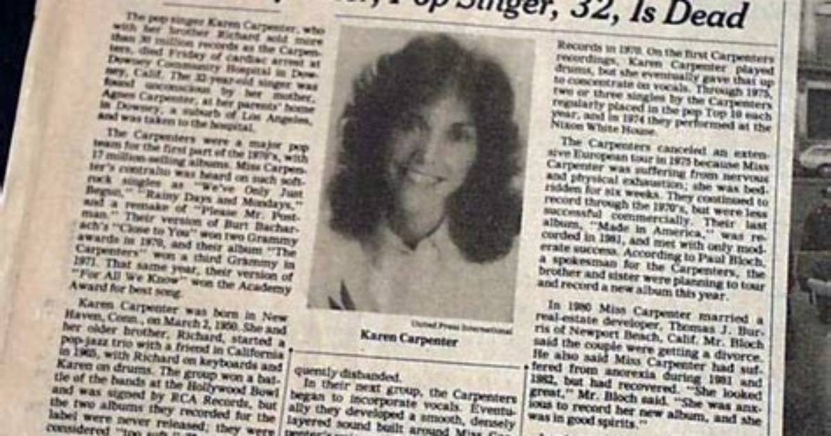 Karen Carpenter's Death and Beyond