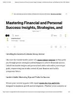 Secrets of Success and Financial Insights