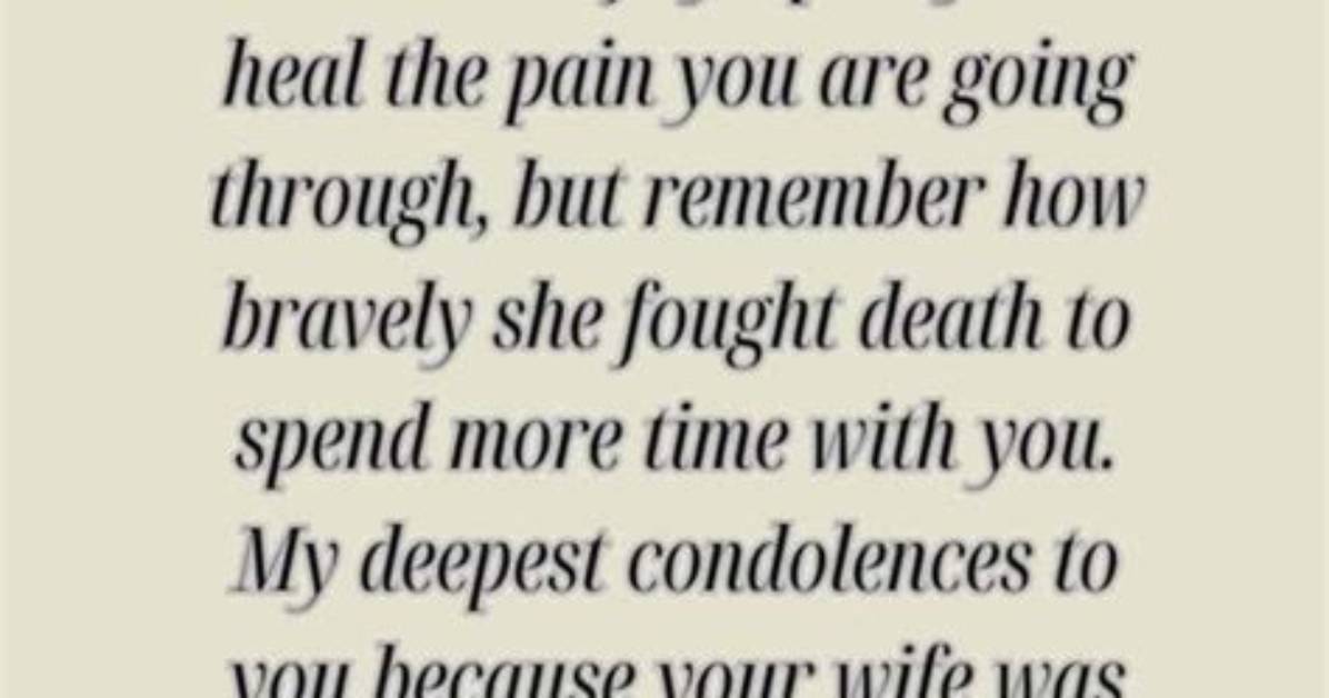 The Death of His Beloved Wife