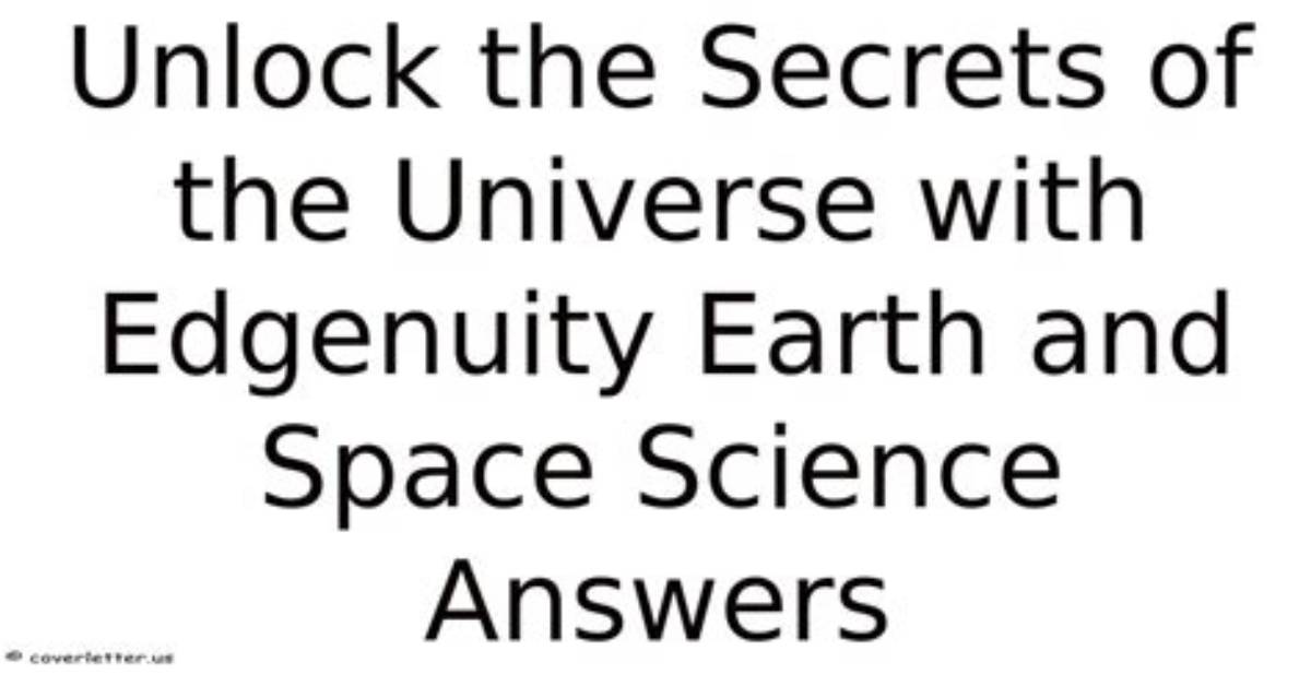 Uncover Earth Science Secrets: Edgenuity Answers Revealed