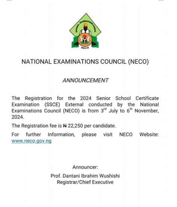 Unveiling the "Neco Registration 2024 Ssce": a Gateway to Success