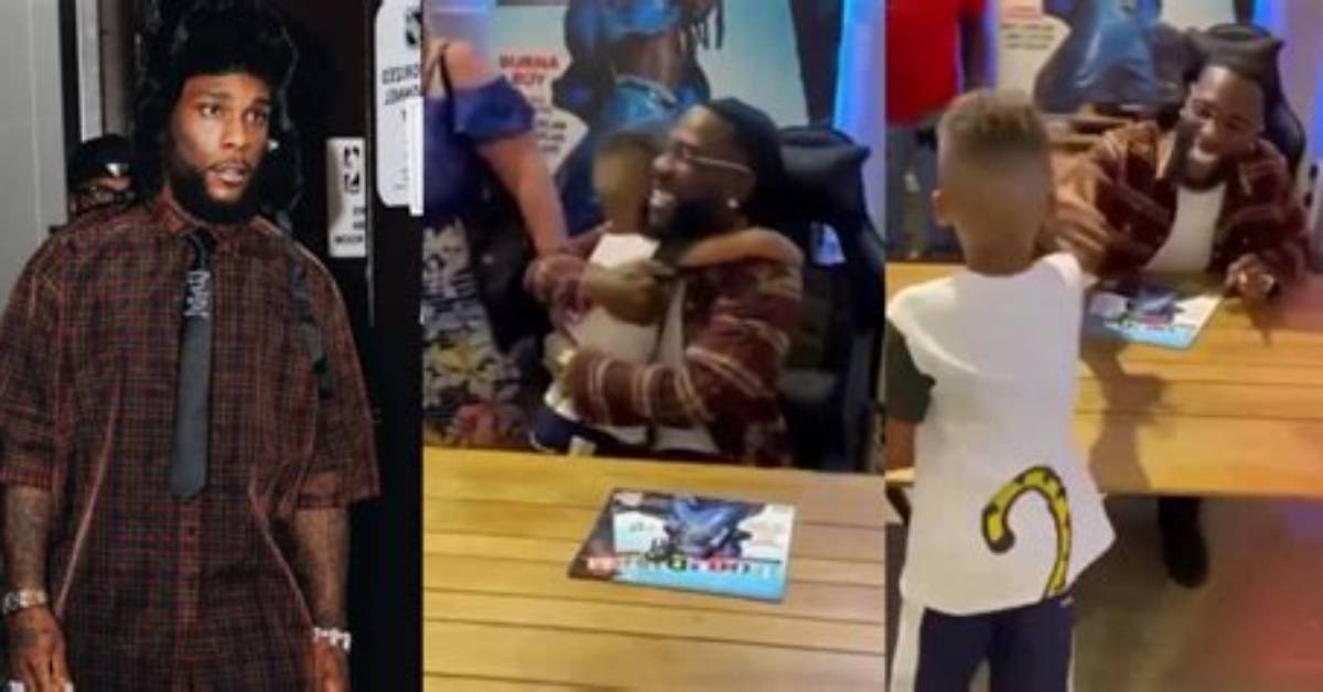 Video: Adorable Scene Burna Boy Agrees to an Interview with a Young Girl