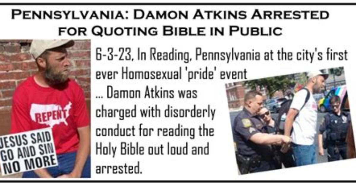 What Did Damon Atkins Do? Pennsylvania Man Arrested as Viral Video Shows Him Quoting Bible at a Pride Event