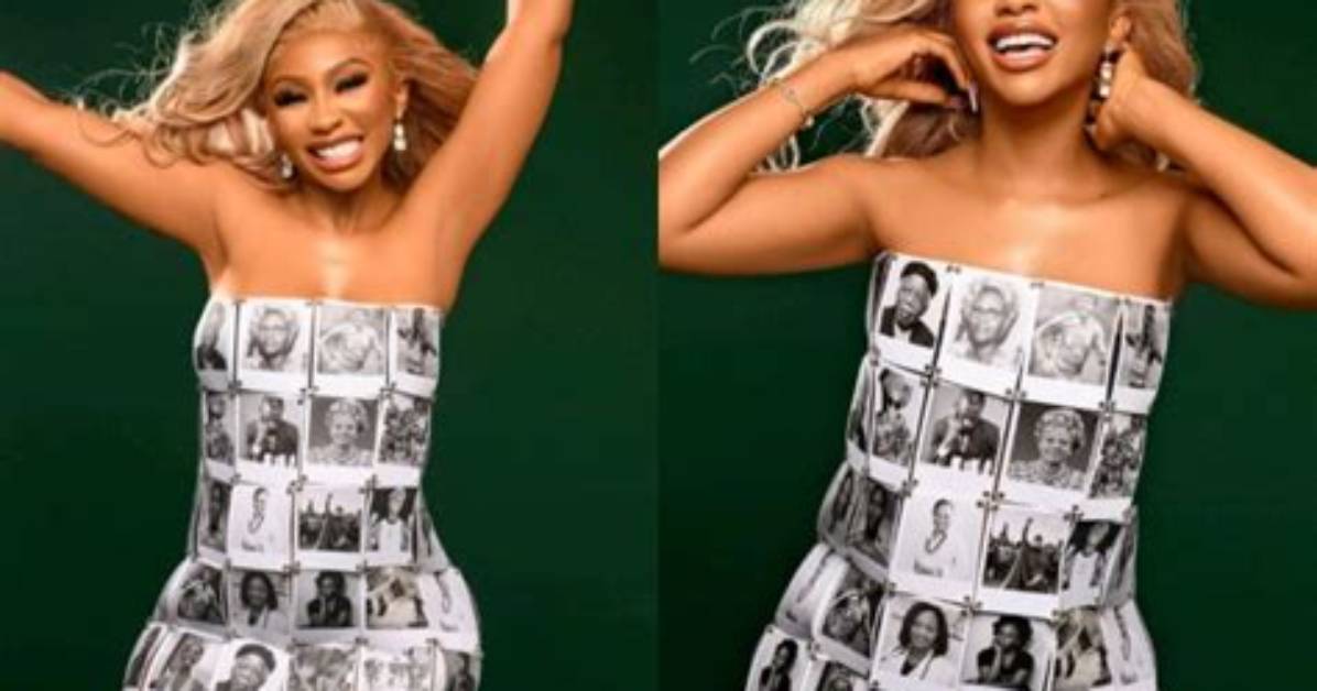 Why Is Buhari Not There? ’ – Mercy Eke’s Independence Day Paper-Dress Stirs Controversy